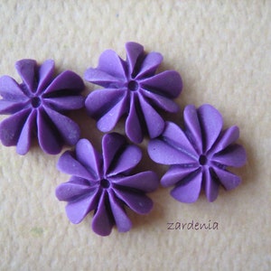 4PCS - Mini Coral Cabochons - Resin - Violet - 10mm - Findings by ZARDENIA