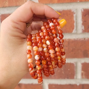 Red Sardonyx Bracelets, Gemstone Bracelets, Crystal Bracelets