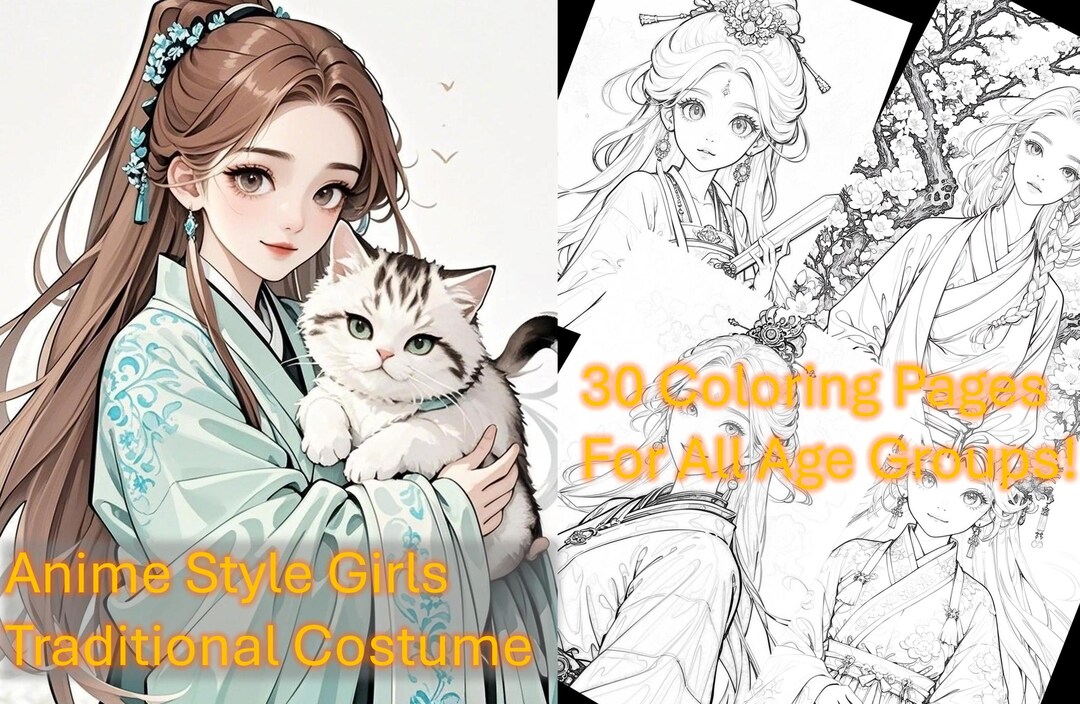 30 Beautiful Anime Coloring Pages | Adult and Kid Coloring Pages