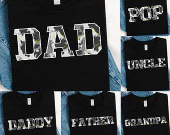 Ensemble PNG camouflage pour la fête des pères : motifs papa, grand-père, oncle (téléchargement numérique)
