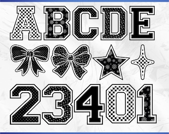 Varsity Font SVG PNG Bundle: Layered Sports Jersey Letters & Numbers (Digital Download)