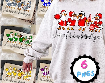 Football Goose PNG Bundle, Funny Game Day Sublimation, Touchdown Goose Graphic, Sports Fan Mascot PNG, Retro Fall Sports Digital Download