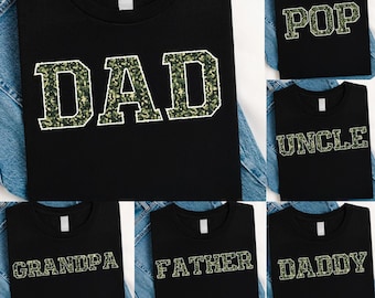 Ensemble PNG camouflage pour la fête des pères : motifs papa, grand-père, oncle (téléchargement numérique)