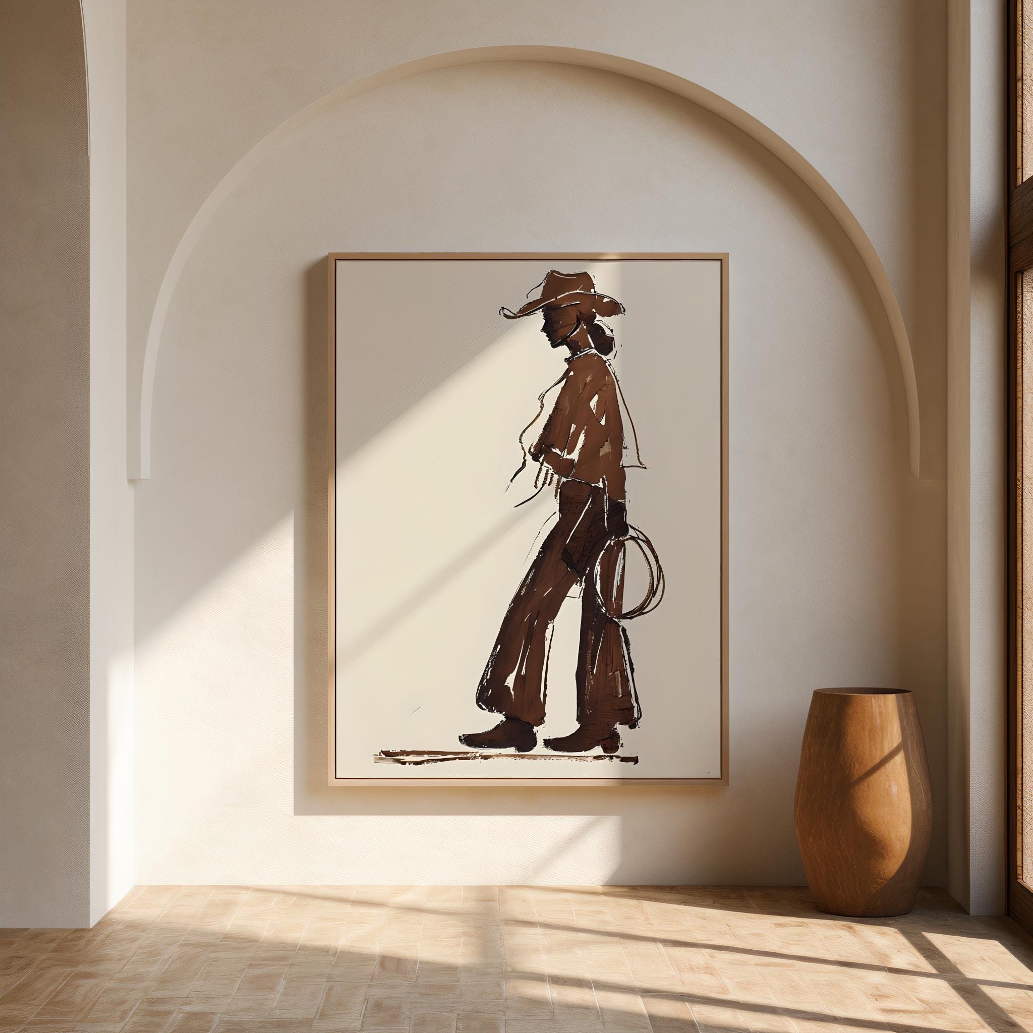 Coffee Cowgirl — modern Cowgirl Print, Brown Cowgirl Print, Editorial ...