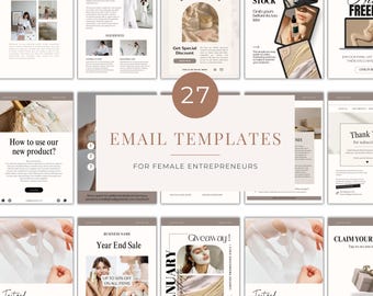 Bewerkbare e-mailmarketingsjablonen: nieuwsbrief, sales, welkomstmails (Canva, Small Business Kit)