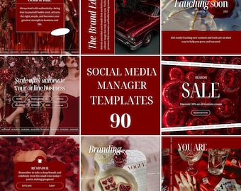 Red Coaching Instagram Story Templates: Canva Social Media Bundle