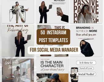 Brown & Black Social Media Templates: Instagram Storytelling Posts (Canva Editable)