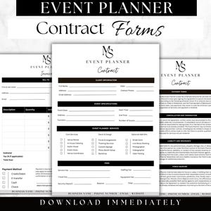 Event Planning Contract Template | Client Agreement Forms | Wedding Planning Agreement | Event Planner Contract | Editable Canva Template