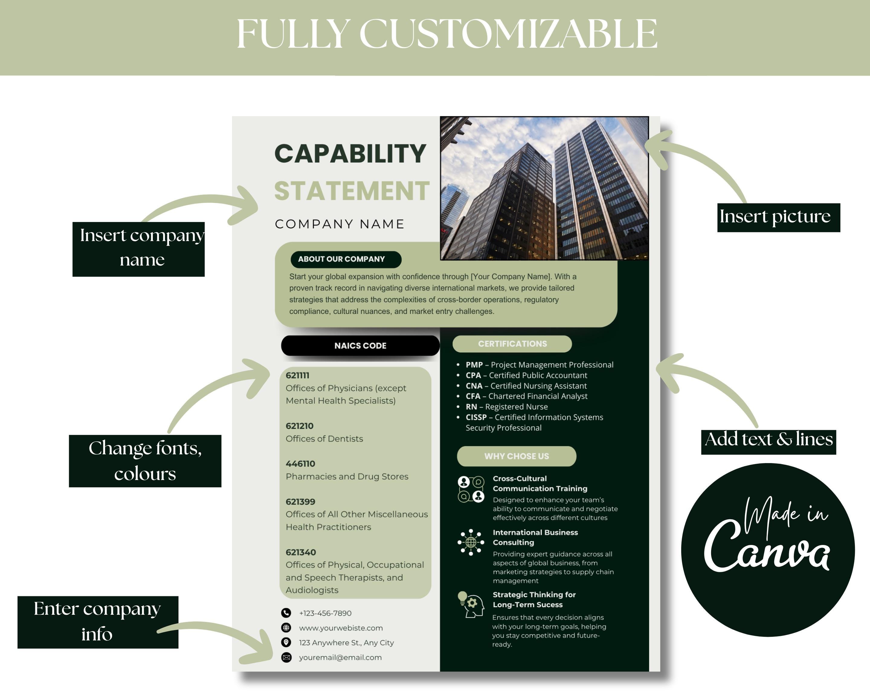 Business Capability Statement Template | Corporate Document ...