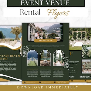Event Venue Rental Flyer Template | Party & Venue Brochure | Business Guide for Rentals | Editable in Canva | Venue Rental