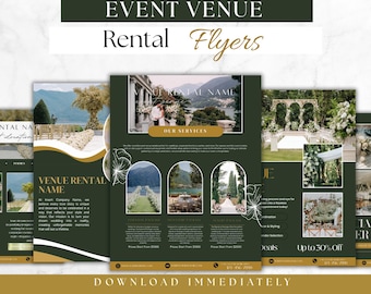 Event Venue Rental Flyer Template | Party & Venue Brochure | Business Guide for Rentals | Editable in Canva | Venue Rental