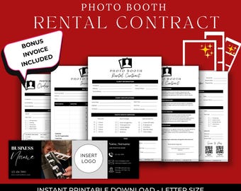 Editable Photo Booth Contract Template | Photo Booth Printable Rental Agreement | Photo Booth Template | Photo Booth Rental Agreement