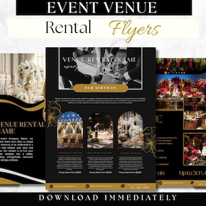 Event Venue Rental Flyer Template | Party & Venue Brochure | Business Guide for Rentals | Editable in Canva | Venue Rental