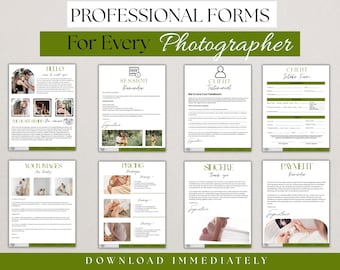 Photography Business Contract Marketing Bundle – Pricing Guide, Client Info, (Instant Download), Photography Contract Template