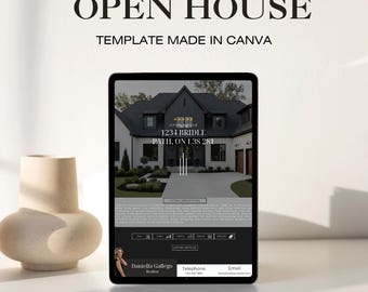Open House Flyer|Real Estate Template|Just Listed Flyer|Editable Canva|Open House Flyer|Real Estate |Editable Canva|Luxury Property Flyer