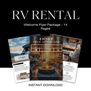 RV Welcome Book | Editable RV Rental Guide | Motorhome Manual Template | Camper Info Packet | Printable Welcome Binder for RV Owners