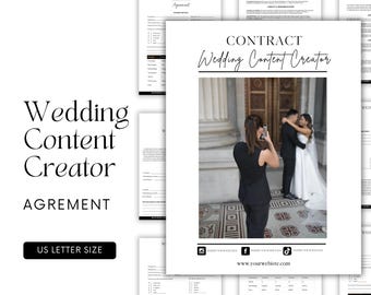 Wedding Content Creator Contract Template: Customizable Agreement (Canva Editable, US Letter) (PDF Download)
