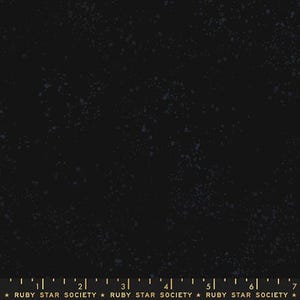 May include: Black fabric with a speckled pattern in shades of blue and gray. The fabric has a ruler along the bottom edge with the text "RUBY STAR SOCIETY".