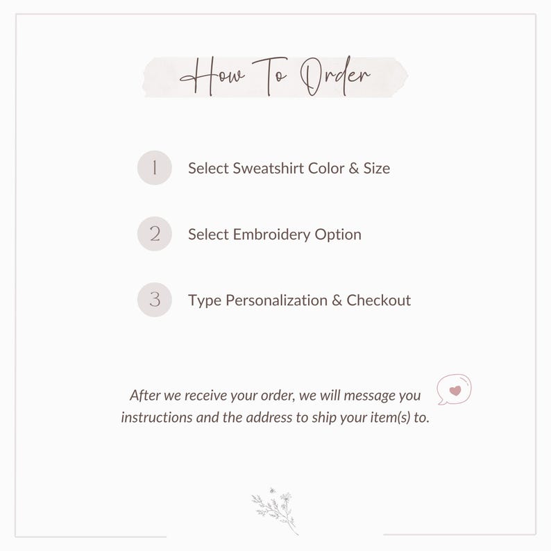 How to order your sweatshirt in three simple steps infographic