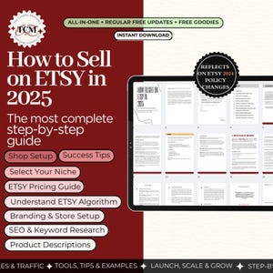 How to Sell on ETSY 2025, Start an ETSY Shop, Success Selling ETSY Guide, Etsy Seller Handbook, Sell Digital Products, Small Business Guide