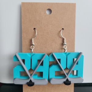 Hockey Number Earrings Personalized to your Favorite Athlete!