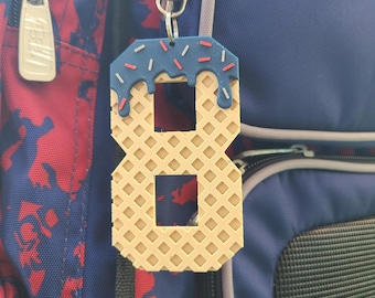 Baseball / Softball Number Ice Cream Drip Bag Tag