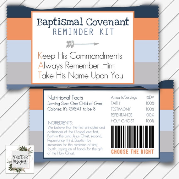 LDS Baptism Kit Kat Candy Wrapper Card Digital Printable - Etsy