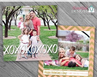 INSTANT DOWNLOAD - Love Blush Valentine Card No. 4- custom 5x5 photo templates for photographers on WHCC and Miller's Lab Specs