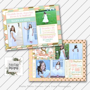 LDS Baptism Invitation - Blush and Gold Foil - 5x7 LDS Baptism Card Printable - Will Customize and Email within 24 hours