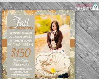 INSTANT DOWNLOAD - Enchanted Fall Marketing Board 3- custom 5x5 photo template