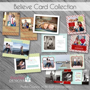 Geloof kerstkaartCOLLECTIE - Set van 5 fotokaartsjablonen voor fotografen op WHCC en Millers Lab Specs