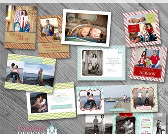 Believe Christmas Card COLLECTION- Set of 5 photo card templates for photographers on WHCC and Millers Lab Specs