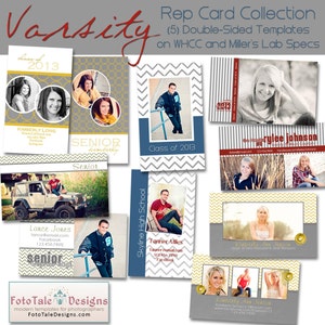 Varsity Senior Rep/411 Cards- custom photo templates for photographers on WHCC and Miller's Lab Specs