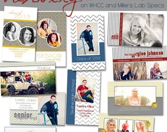 Varsity Senior Rep/411 Cards- custom photo templates for photographers on WHCC and Miller's Lab Specs