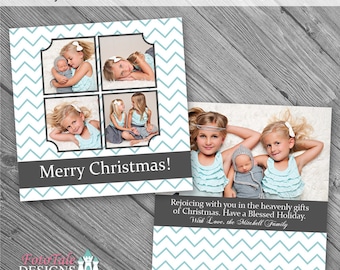 ON SALE INSTANT Download - Rejoice Christmas Card No. 5 - custom Christmas card template for photographers on whcc specs