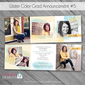 Water Color Grad Ann 5- custom photo templates for photographers on Whcc, Millers and ProDigitalPhot