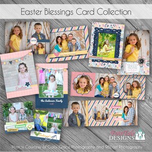Ostern Segenskarten Sammlung - 5er Set doppelseitige Fotokarten vorlage