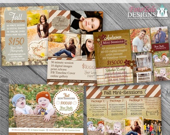INSTANT DOWNLOAD - Enchanted Fall Marketing Board Collection- Set of 5 custom photo templates