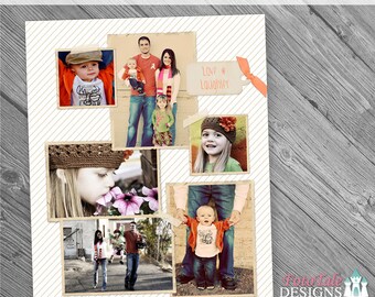 INSTANT DOWNLOAD - Love and Laughter 16x20 Collage AND Blog Board, custom photo templates