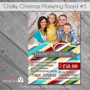 INSTANT DOWNLOAD - Chalky Christmas Marketing Board 5- custom 5x7 photo template