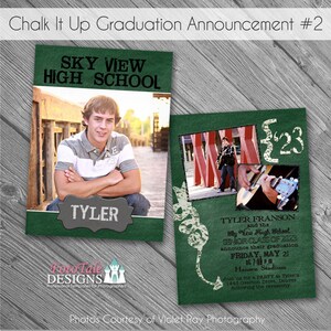 Chalk It Up Graduation Announcement No. 2- aangepaste 5x7 fotosjablonen voor fotografen op WHCC, Miller's Lab en ProDigitalPhotos Specs