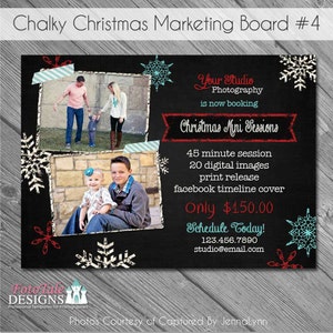 INSTANT Download - Chalky Christmas Marketing Board 4- custom 5x7 photo template