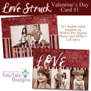Love Struck Valentine Card No.1- plantillas de fotos personalizadas para fotógrafos en WHCC, ProDigitalPhotos y Miller's Lab Specs