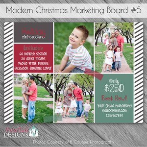 INSTANT DOWNLOAD - Modern Christmas Marketing Board 5- custom 5x7 photo template