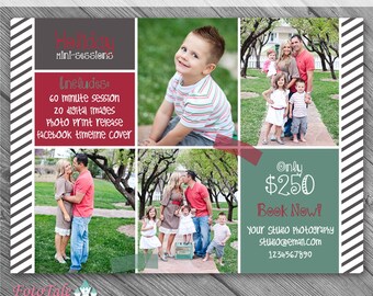 INSTANT DOWNLOAD - Modern Christmas Marketing Board 5- custom 5x7 photo template