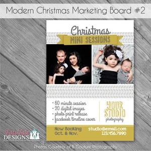 INSTANT DOWNLOAD - Modern Christmas Marketing Board 2- custom 5x7 photo template