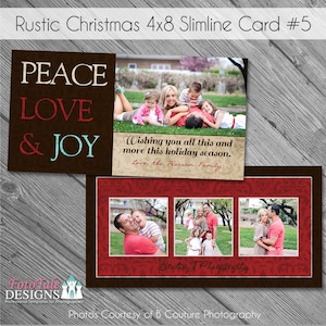 Rustieke Kerst SlimLine 4x8 Wenskaart No 5- aangepaste fotosjablonen voor fotografen op Pro Digital Photos en MPixPro Specs