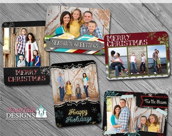 INSTANT Download - Chalky Christmas Wallet COLLECTION- Set of 5 custom wallet templates