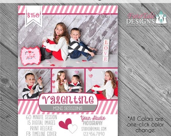 INSTANT DOWNLOAD - Be Mine Valentine Marketing Board 4- custom 5x7 photo template