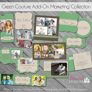 ADD-ON Green Couture Marketing Template Collection- aangepaste merksjablonen voor fotografen- 10 extra stukken